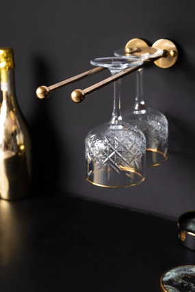 Wall Mounted Brass Wine Glass Holder kitchenware,kitchen essentials,cooking tools