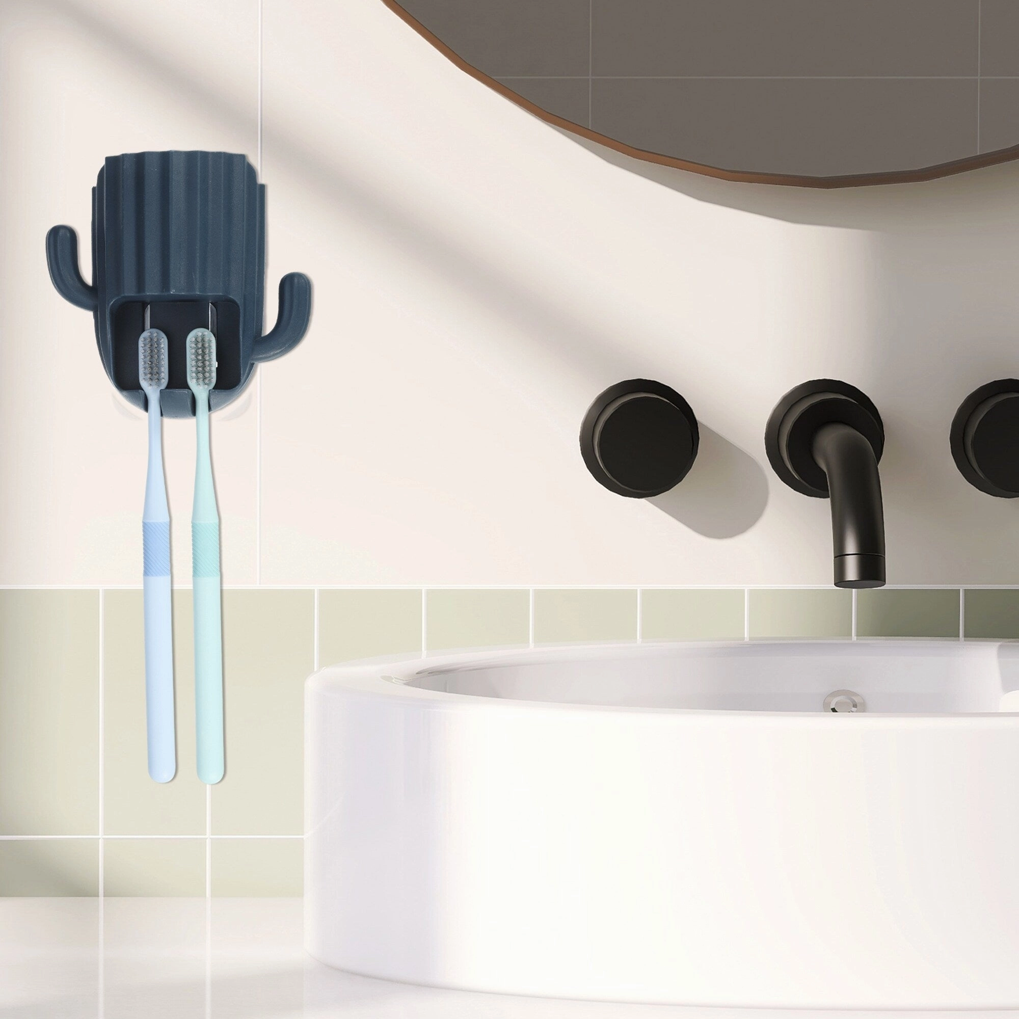 Wall Mounted Toothbrush Holders, Wall Mounted Toothbrush Storage 2.45"x2.45"x3.39"