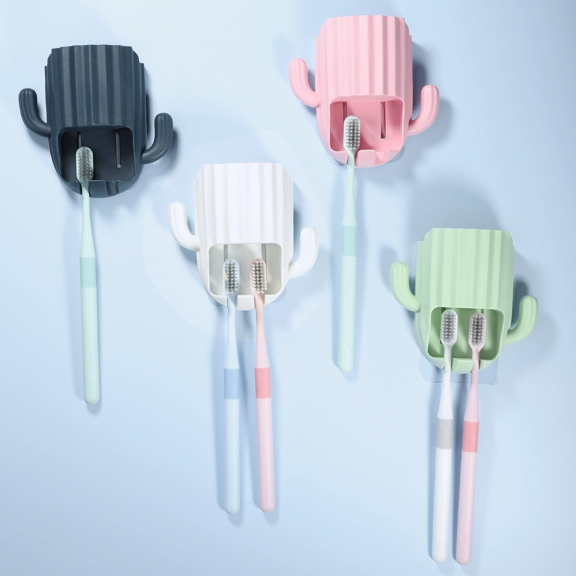 Wall Mounted Toothbrush Holders, Wall Mounted Toothbrush Storage 2.45"x2.45"x3.39"