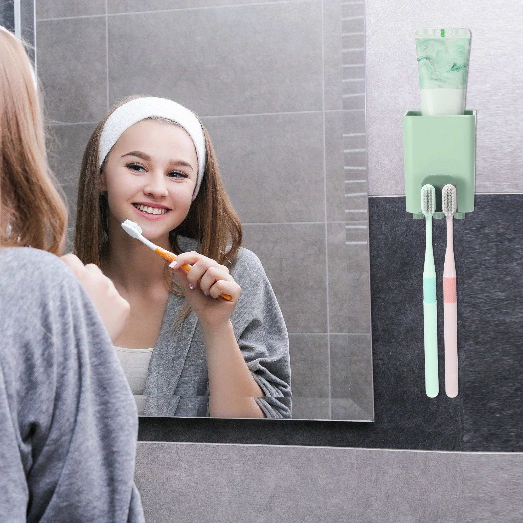 Wall Mounted Toothbrush Holders, Wall Mounted Toothbrush Storage 2.45"x2.45"x3.39"