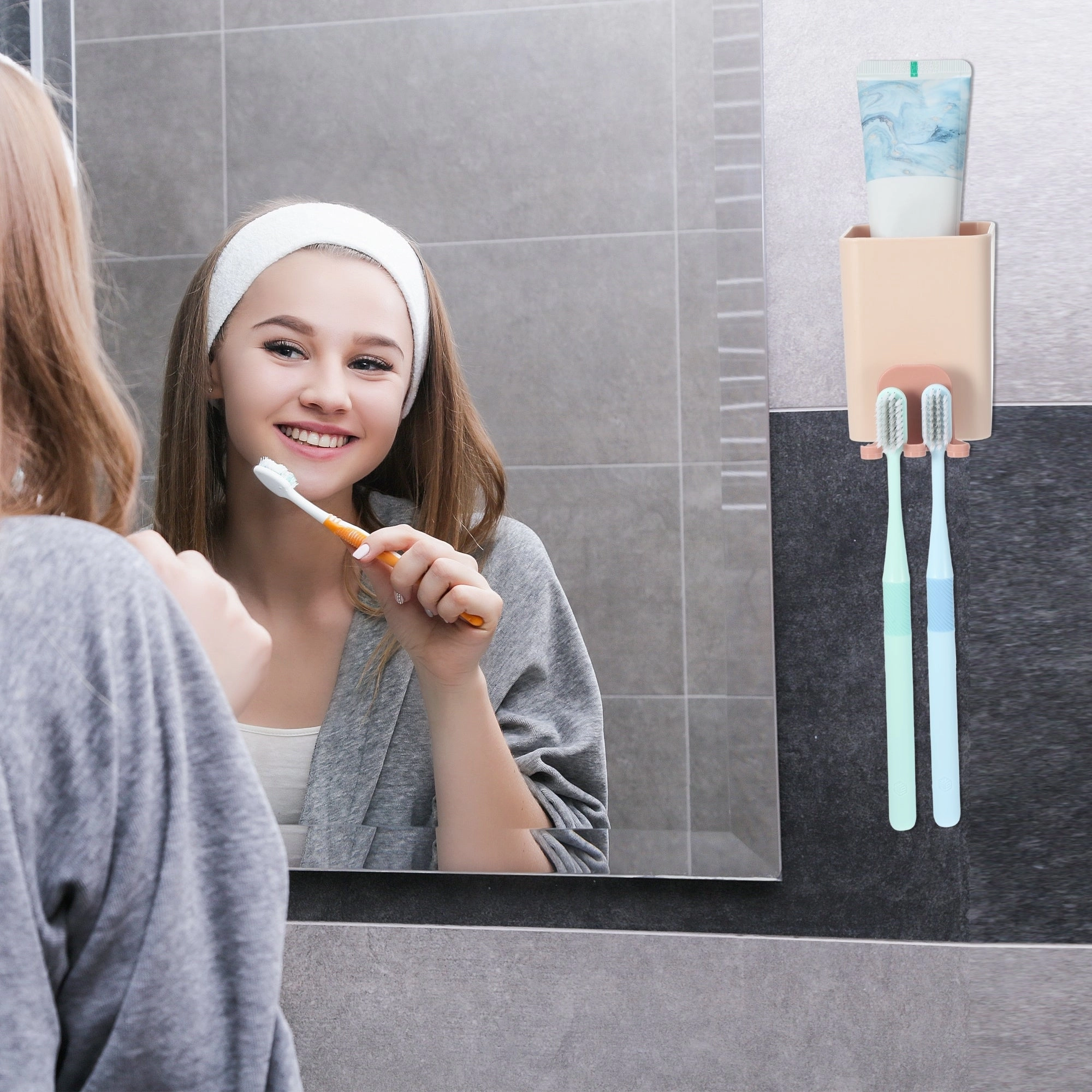 Wall Mounted Toothbrush Holders, Wall Mounted Toothbrush Storage 2.45"x2.45"x3.39"