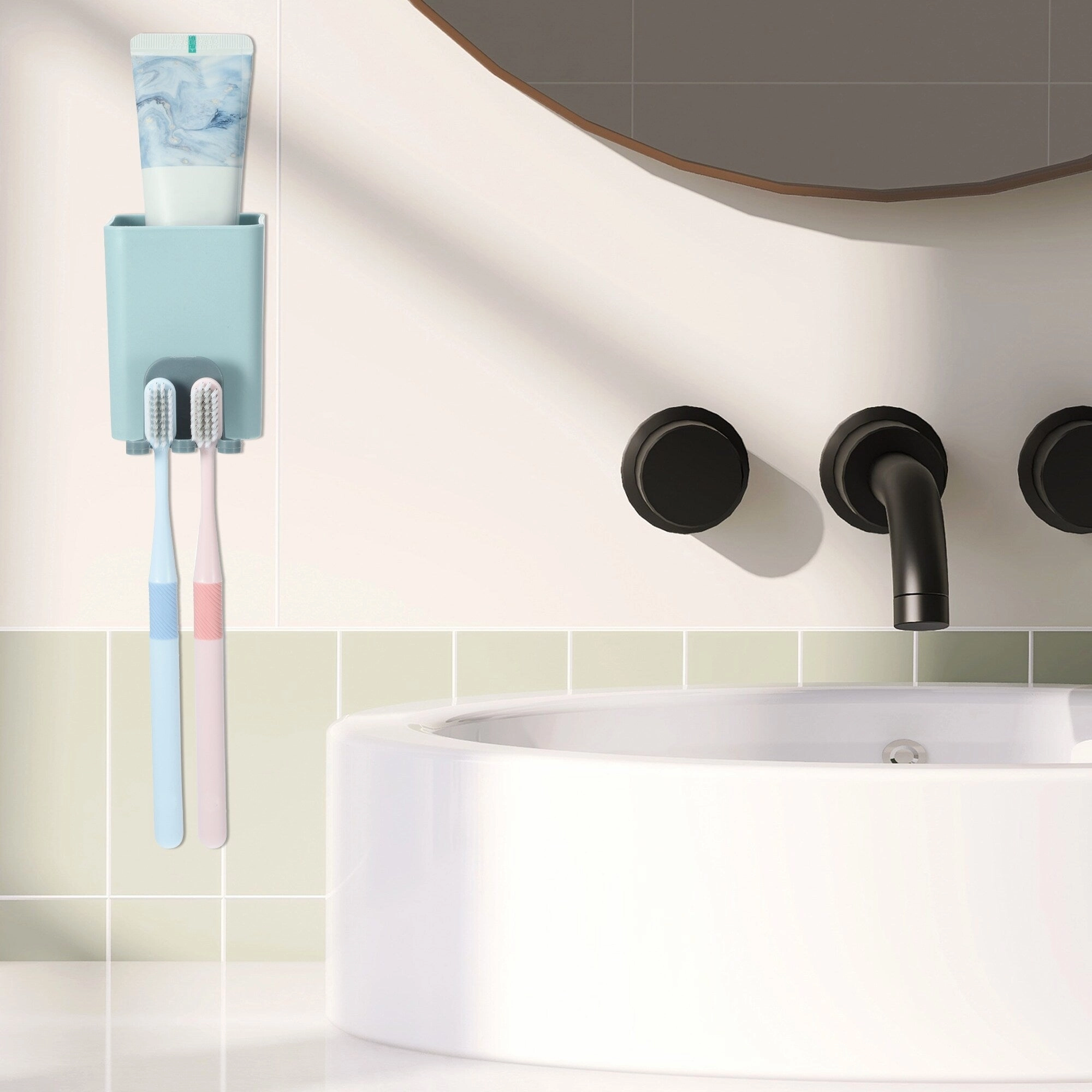 Wall Mounted Toothbrush Holders, Wall Mounted Toothbrush Storage 2.45"x2.45"x3.39"