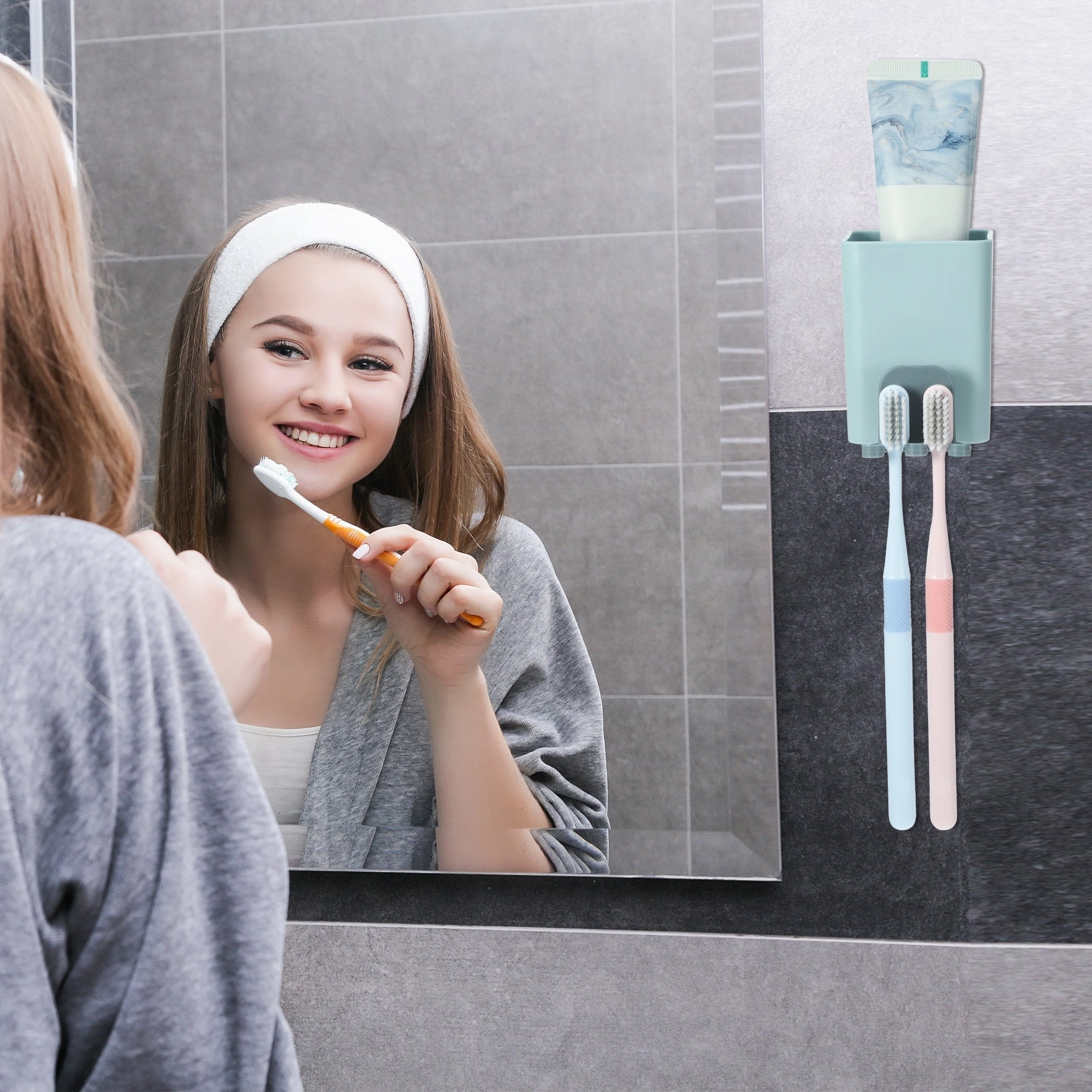 Wall Mounted Toothbrush Holders, Wall Mounted Toothbrush Storage 2.45"x2.45"x3.39"