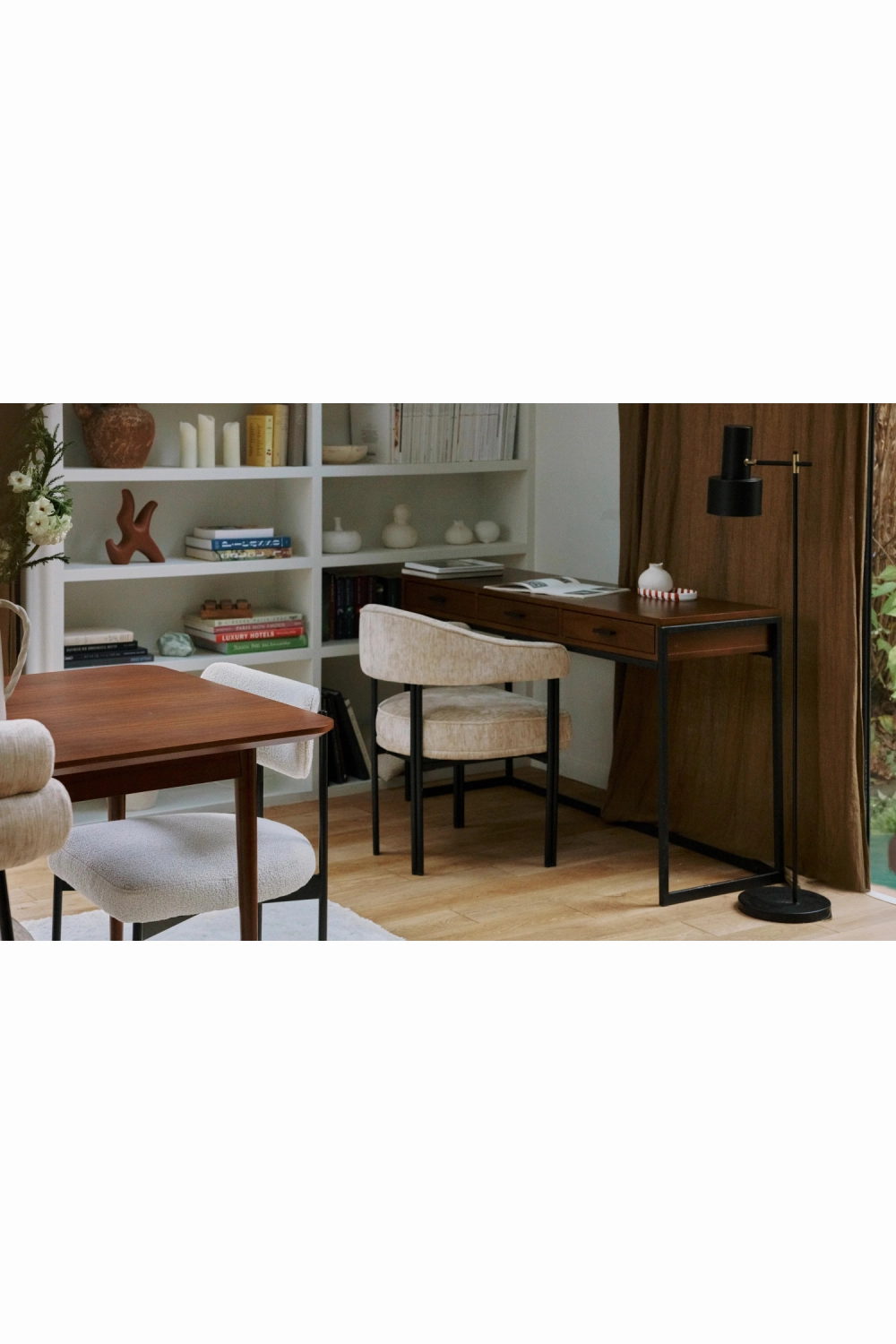 Walnut 3-Drawer Desk | NV Gallery Bruce
