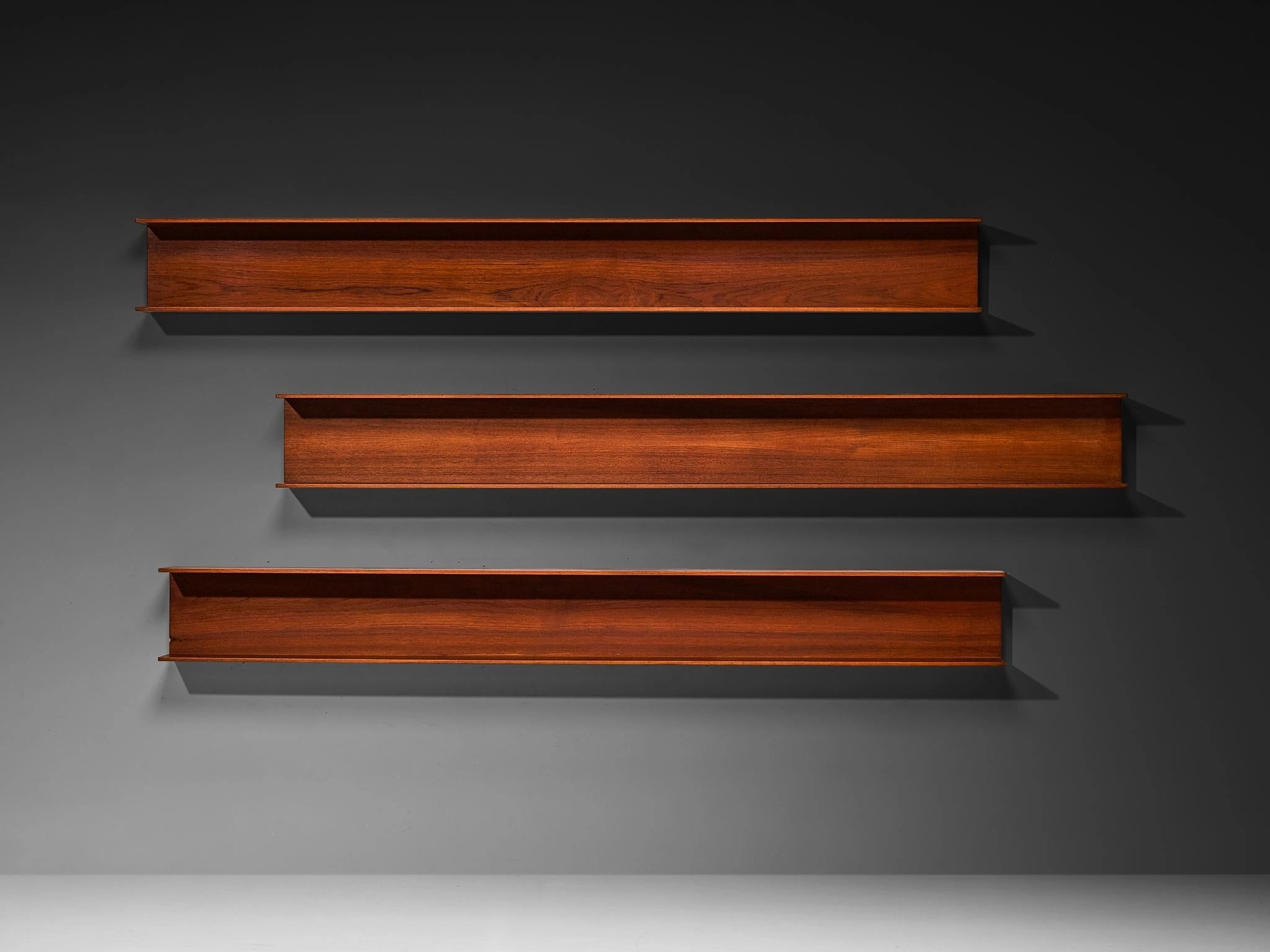 Walter Wirz for Wilhelm Renz Wall Shelves in Teak