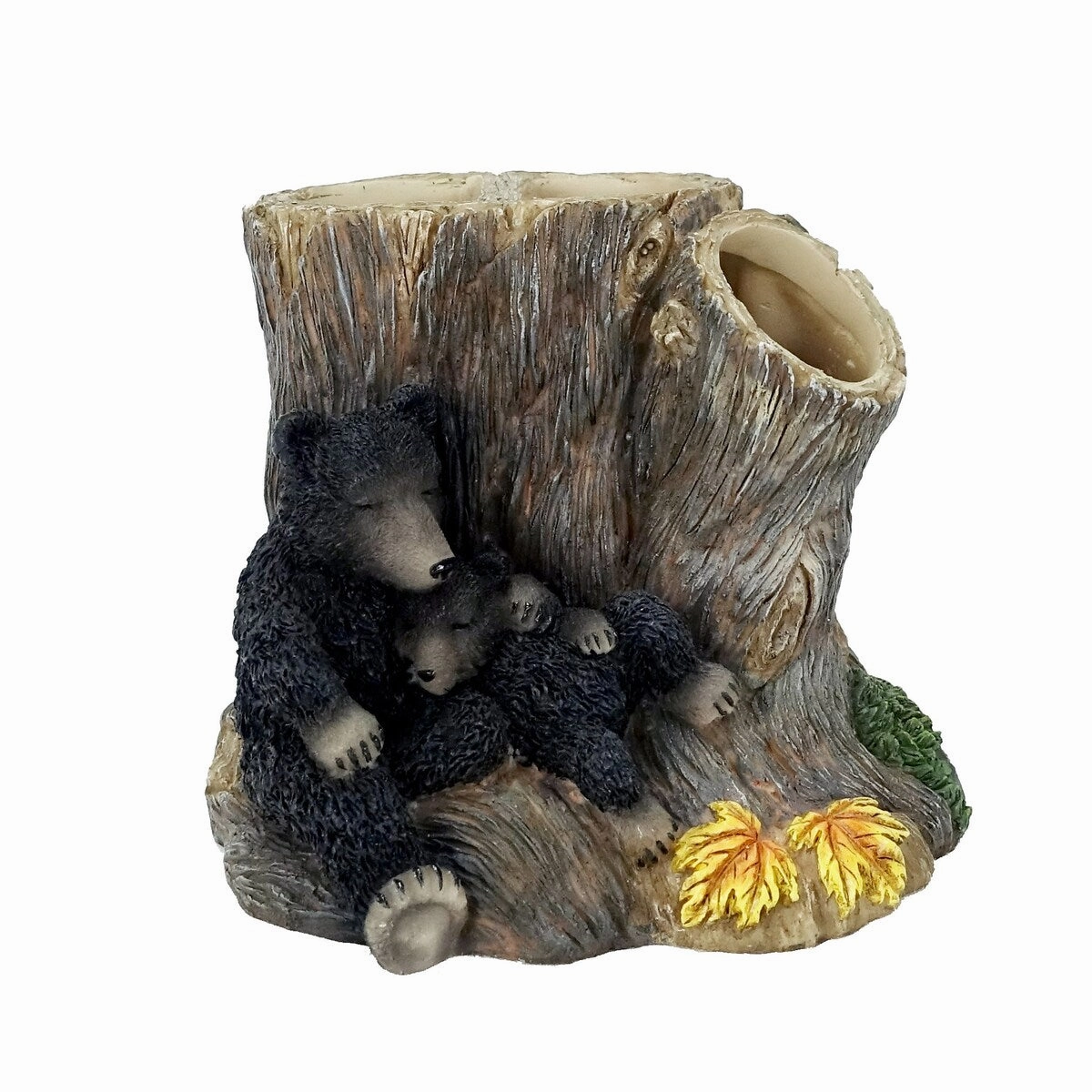 Warm Cozy Bears Toothbrush Holder - Brown - 4.5x4 toothbrush holder,bathroom cup,bathroom organizer