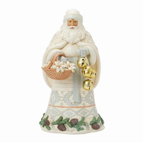 Wdlnd Santa Bkt and Bells Fig figurines,decorative figurines,home accents