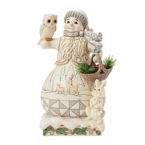 Wdlnd Snowman With Basket Fig figurines,decorative figurines,home accents