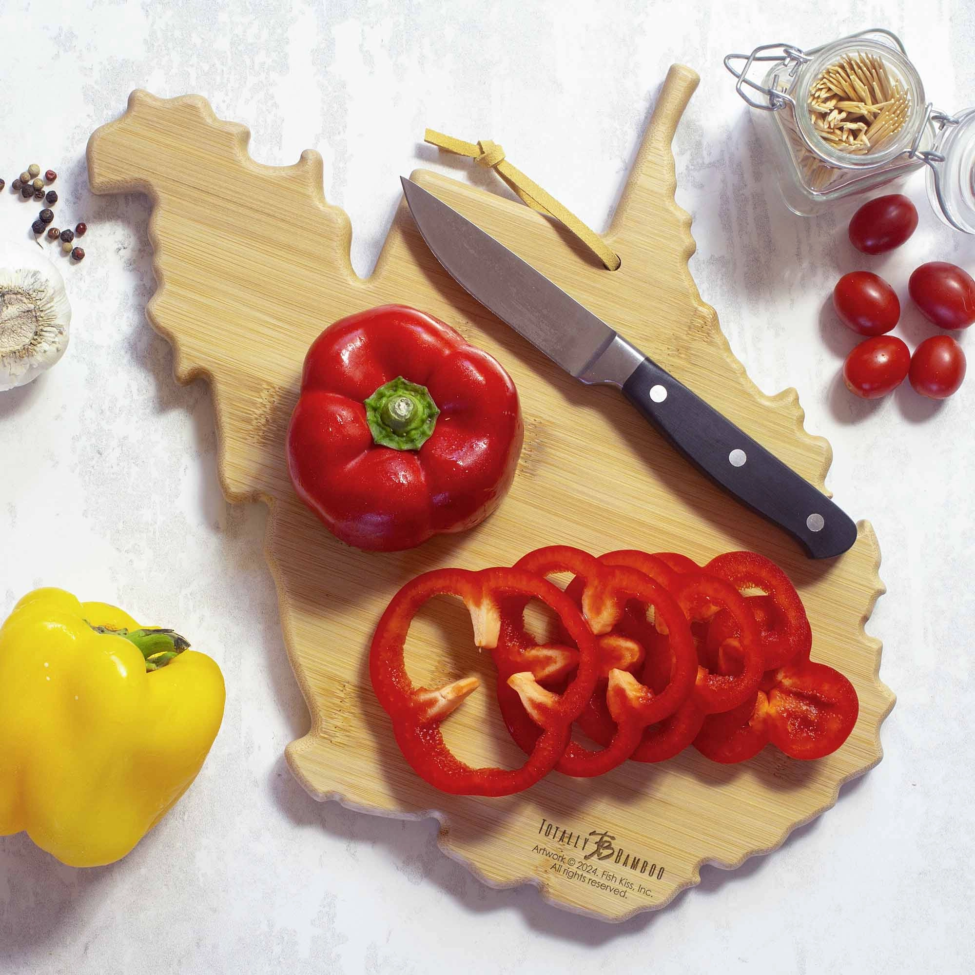 West Virginia Cutting Board with Artwork by Fish Kiss