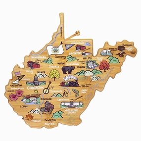 West Virginia Cutting Board with Artwork by Fish Kiss cutting board,chopping board,kitchen tools