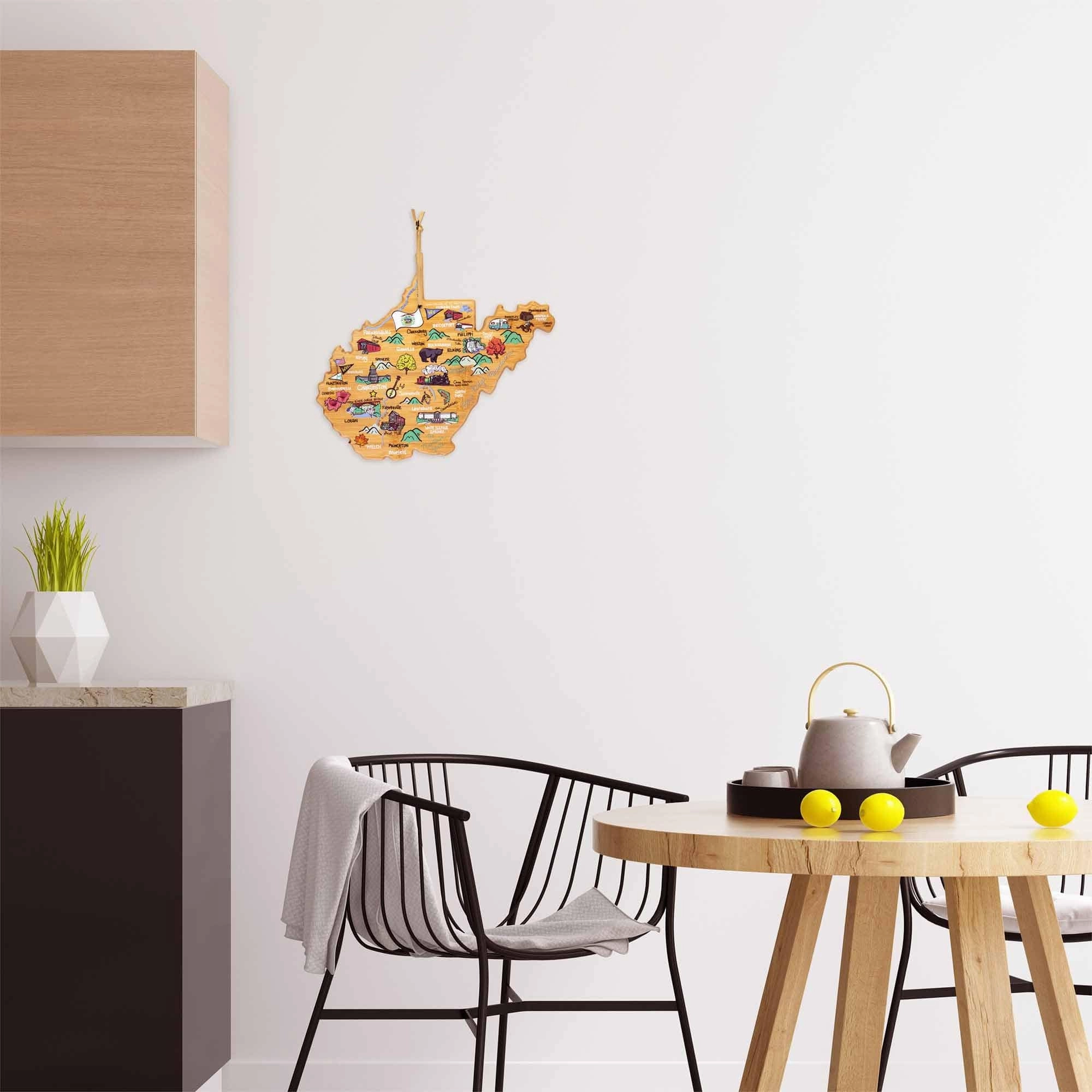 West Virginia Cutting Board with Artwork by Fish Kiss