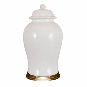 White and Gold Leaf Porcelain Temple Jar vase,flower vase,home decoration