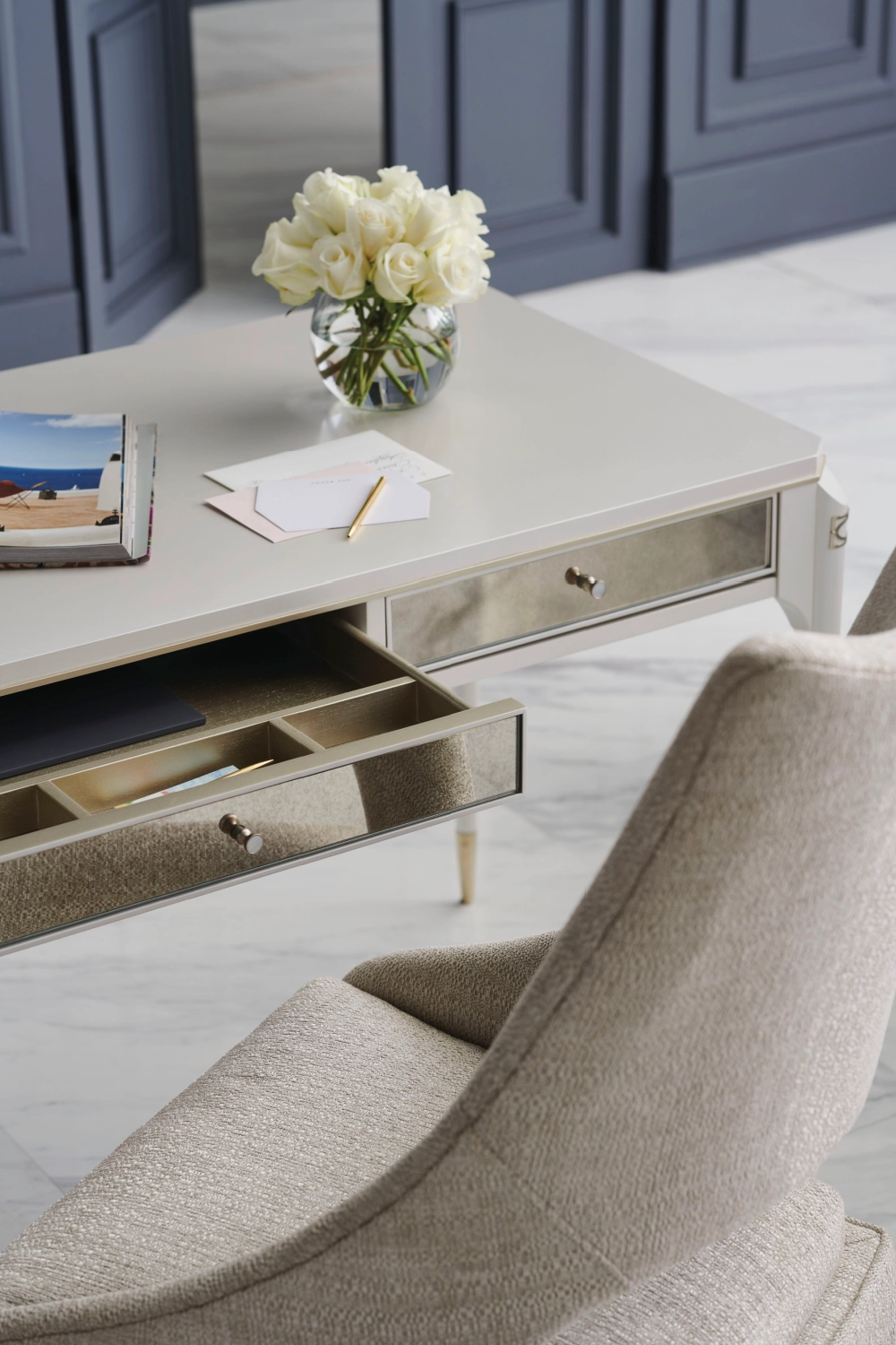 White Modern Desk | Caracole Sincerely Yours