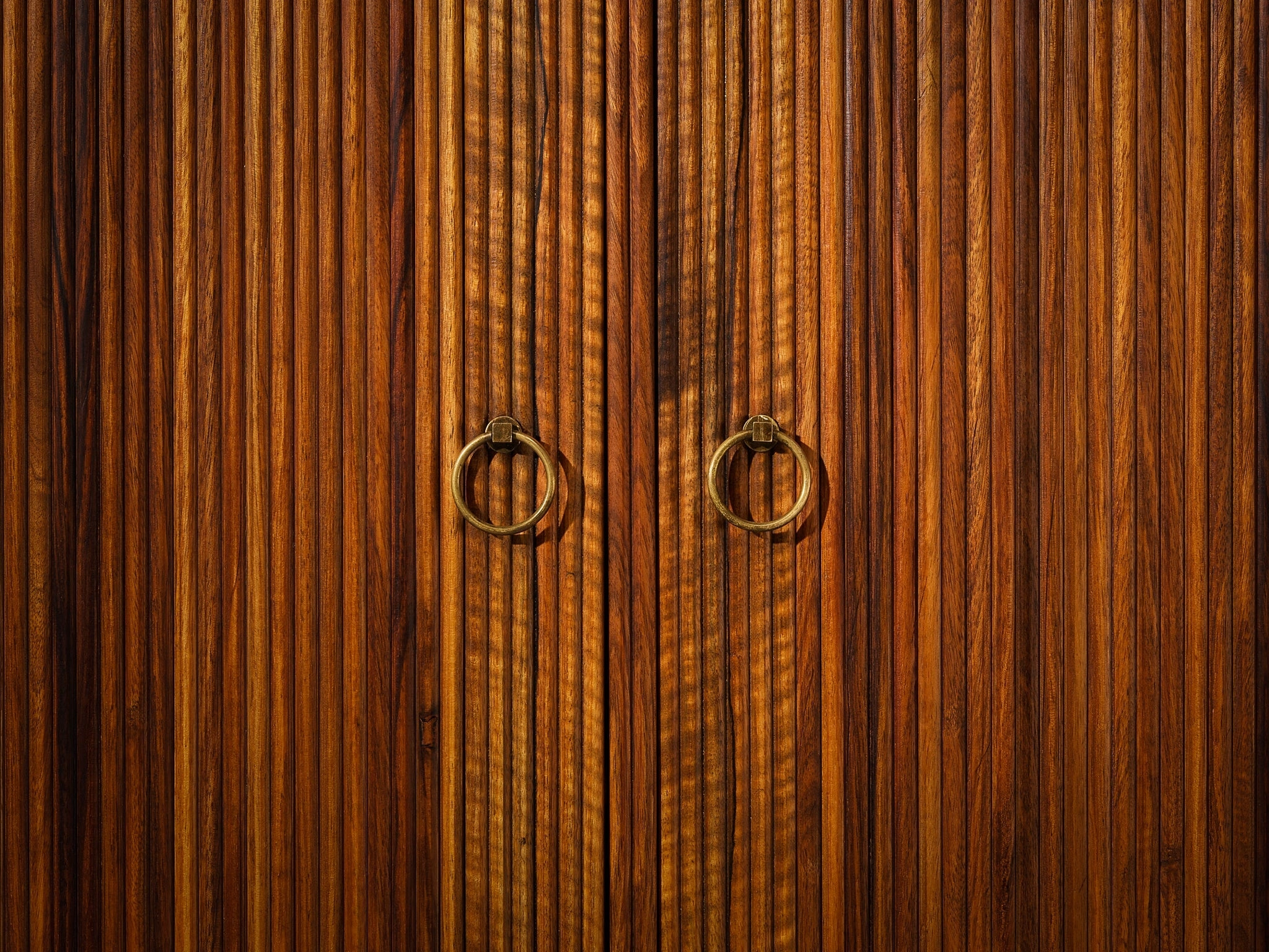 William Watting High Cabinet in Walnut with Elegant Tambour Doors