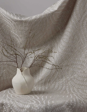 Willow Vine Embroidery Linen Fabric by Scalamandr home decor,home accents,interior accessories