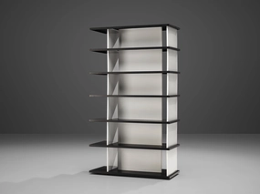 Wim Rietveld Free-Standing Bookcase in Black and White Metal storage cabinet,organizer,furniture storage