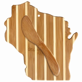 Wisconsin Serving Board with Spreader Knife Gift Set cutting board,chopping board,kitchen tools