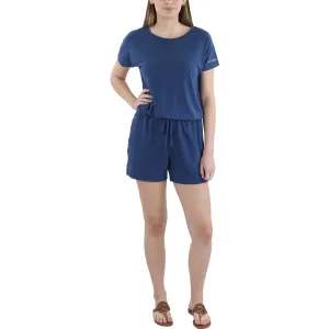 Womens Drawstring Hem Polyester Romper