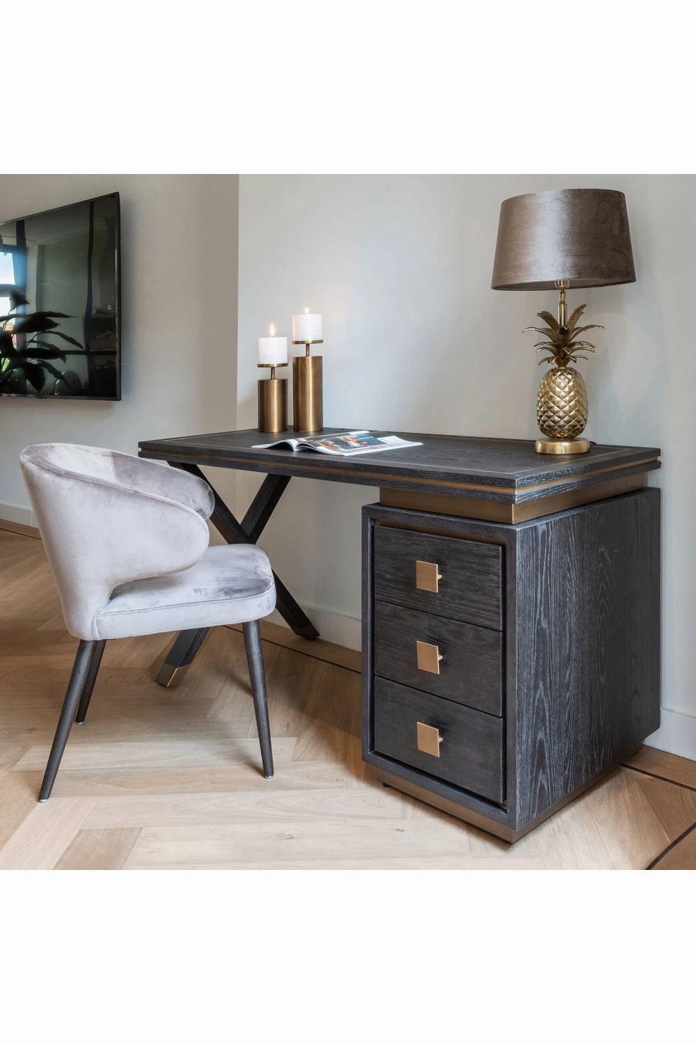 Wooden Desk With 3 Drawers | OROA Hunter