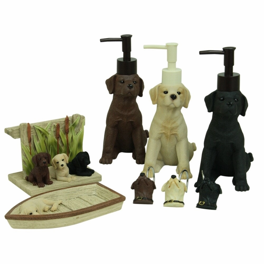 Woodland Dogs toothbrush holder by Bacova - Tan