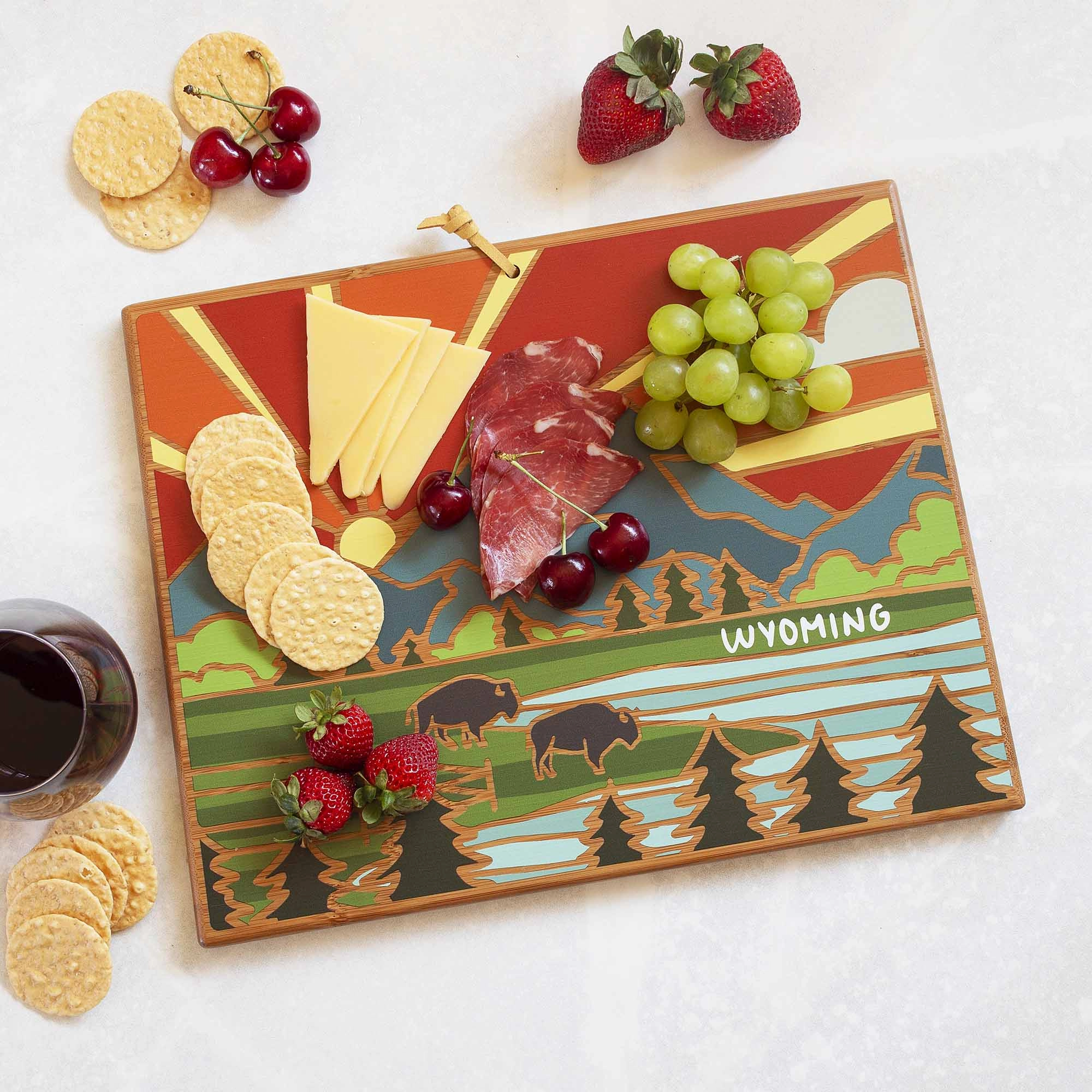 Wyoming Cutting Board with Artwork by Summer Stokes