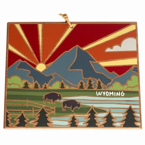 Wyoming Cutting Board with Artwork by Summer Stokes cutting board,chopping board,kitchen tools