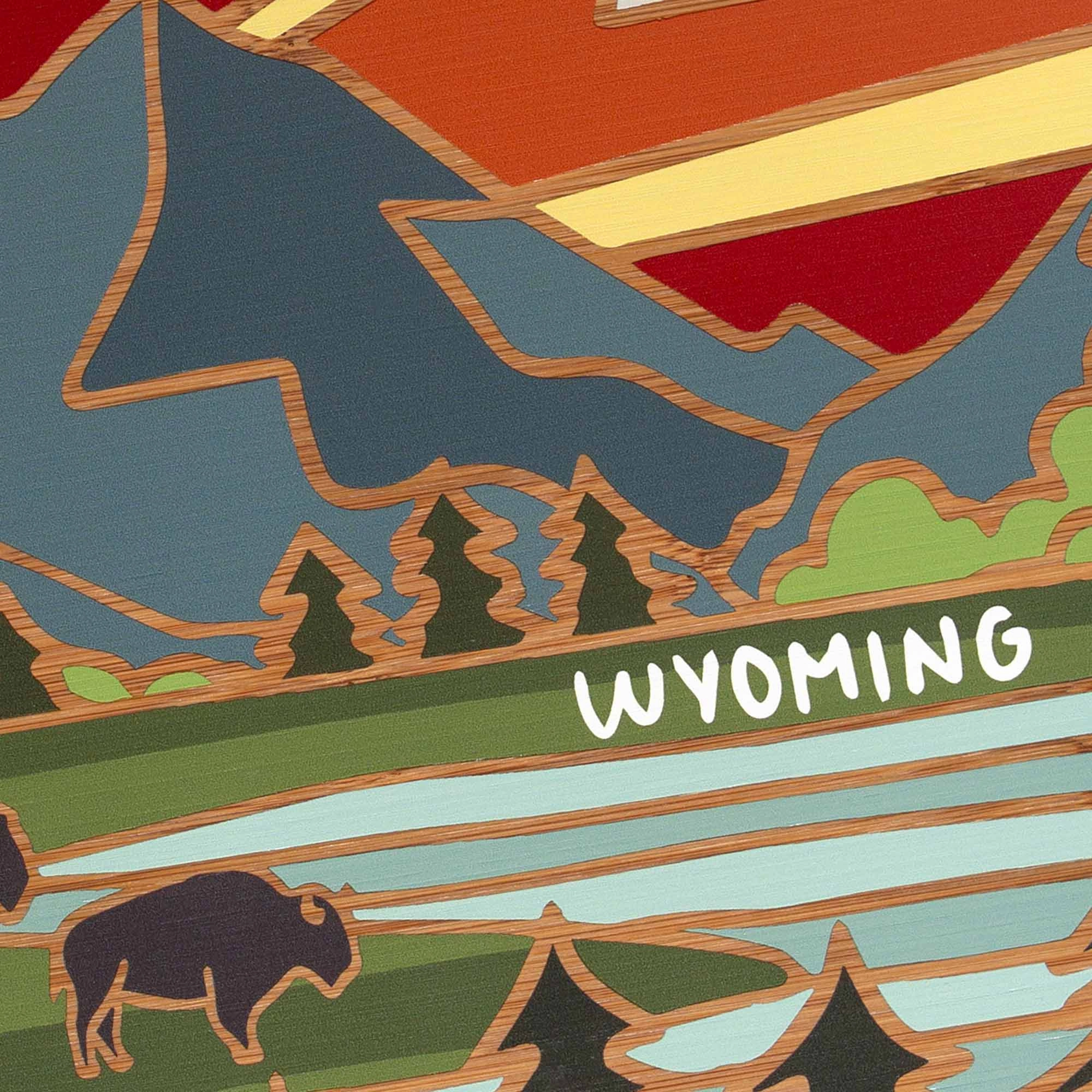 Wyoming Cutting Board with Artwork by Summer Stokes