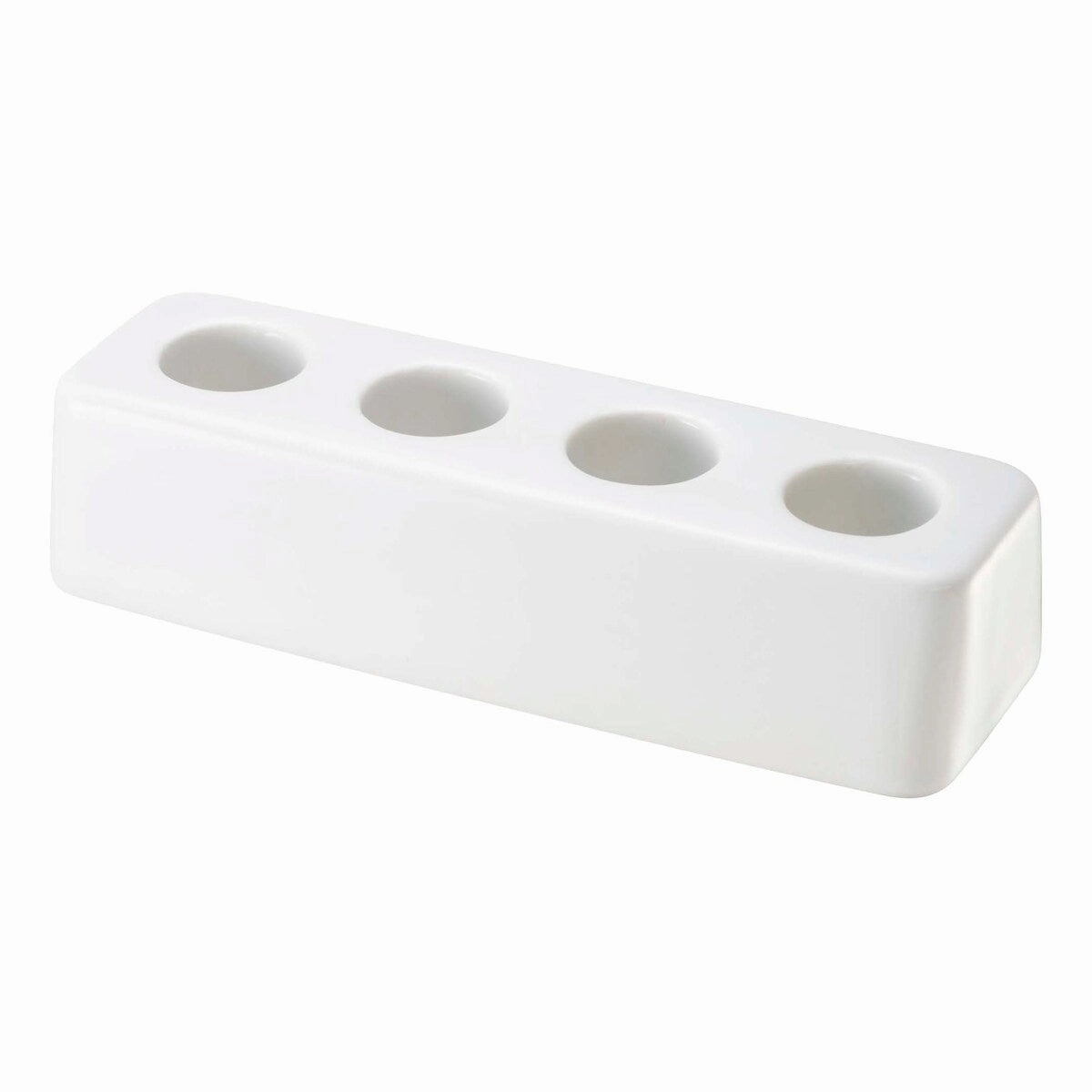 Yamazaki Home Ceramic Toothbrush Stand, Ceramic - White - L 1.38 x W 4.33 x H 0.98 inches toothbrush holder,bathroom cup,bathroom organizer