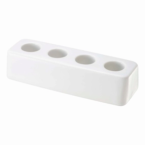 Yamazaki Home Ceramic Toothbrush Stand, Ceramic - White - L 1.38 x W 4.33 x H 0.98 inches toothbrush holder,bathroom cup,bathroom organizer