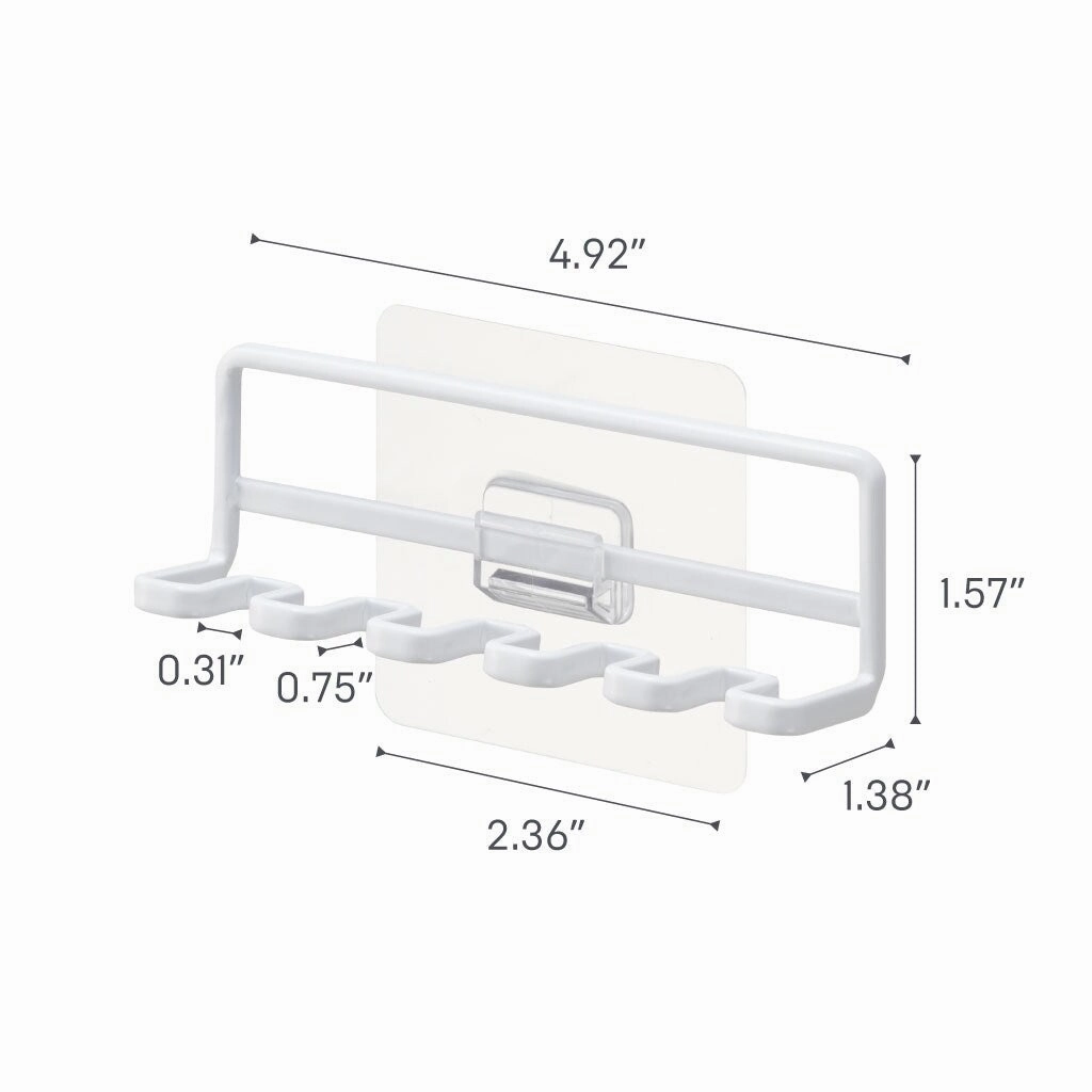 Yamazaki Home Traceless Adhesive Toothbrush Holder, Steel, Holds 0.55 lbs - L 1.38 x W 4.92 x H 1.57 inches