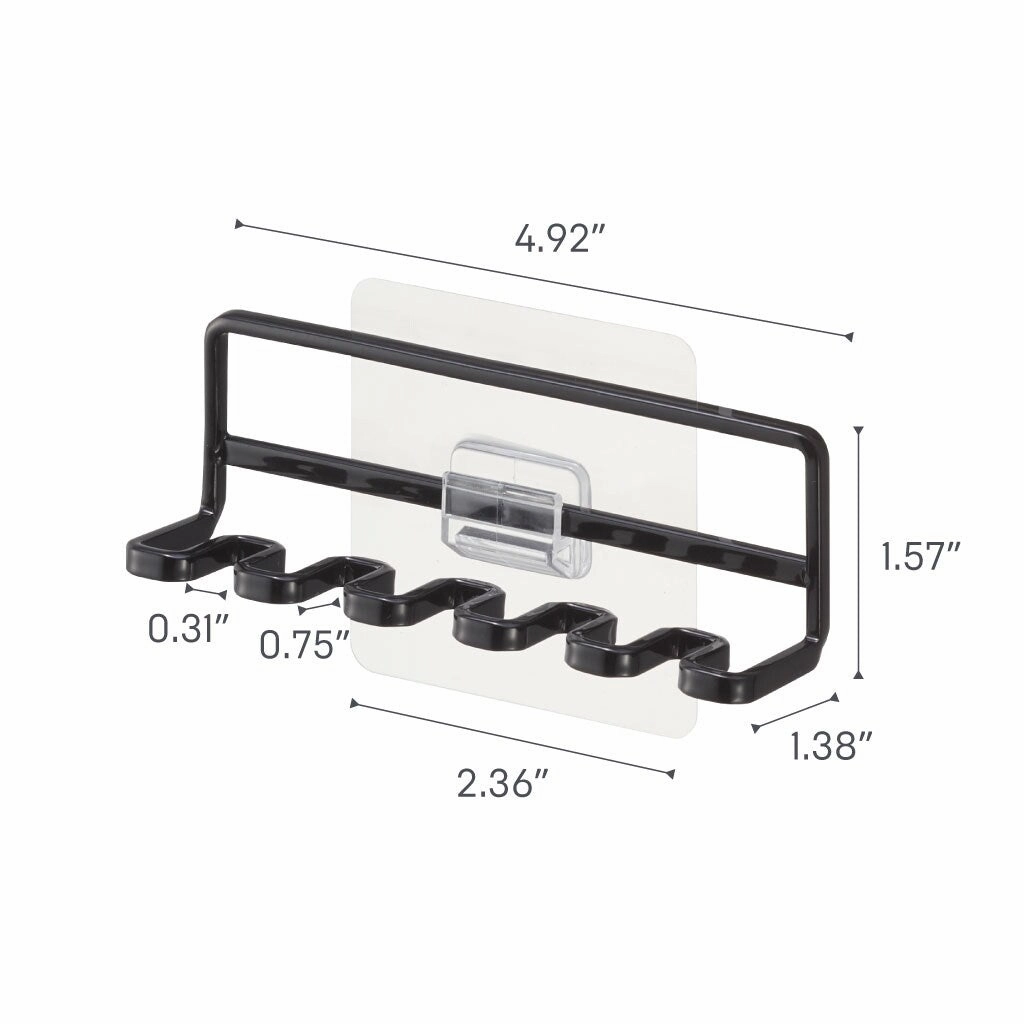 Yamazaki Home Traceless Adhesive Toothbrush Holder, Steel, Holds 0.55 lbs - L 1.38 x W 4.92 x H 1.57 inches
