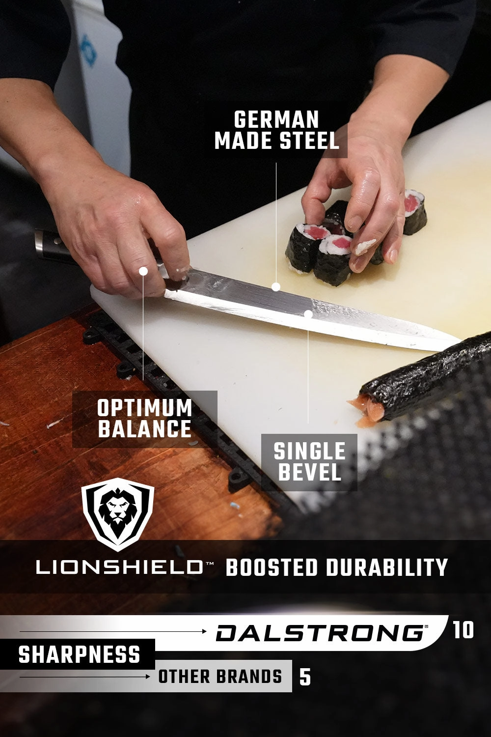 Yanagiba Knife 10.5" | Gladiator Series | NSF Certified | Dalstrong 