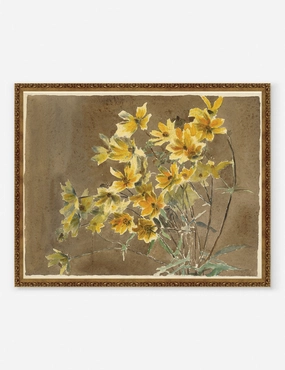 Yellow/Orange Flower with Border Print by Hannah Borger Overbeck wall art,canvas print,home wall decor