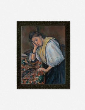 Young Italian Woman at a Table Wall Art by Paul Cezanne wall art,canvas print,home wall decor