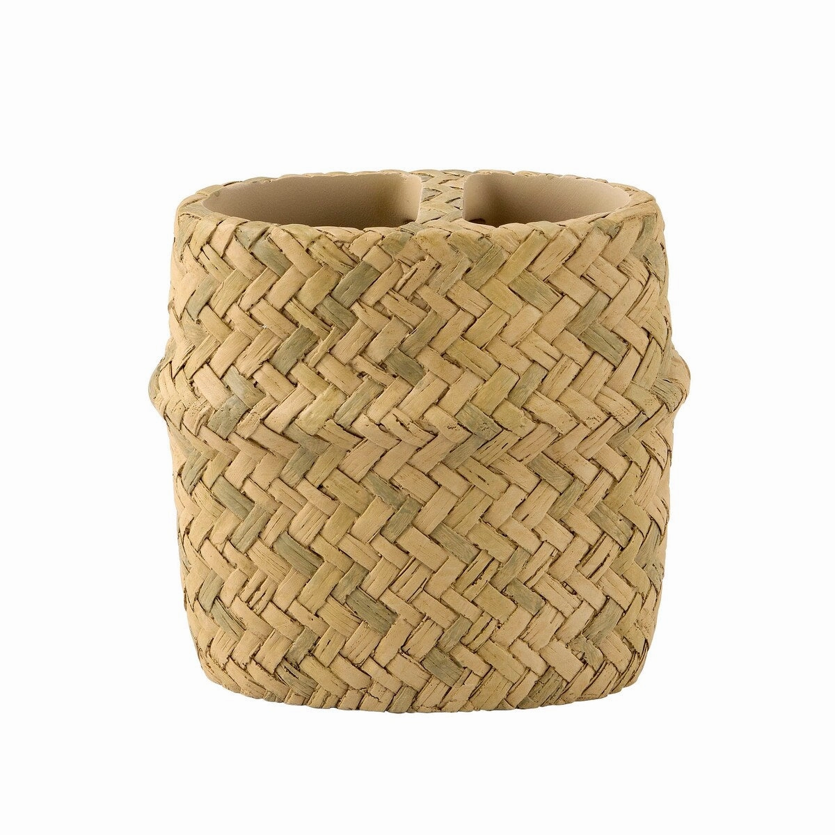 Zona Glam Toohtbrush Holder - Natrual - 4.33" x 2.44" x 3.98" toothbrush holder,bathroom cup,bathroom organizer