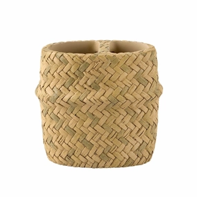 Zona Glam Toohtbrush Holder - Natrual - 4.33" x 2.44" x 3.98" toothbrush holder,bathroom cup,bathroom organizer
