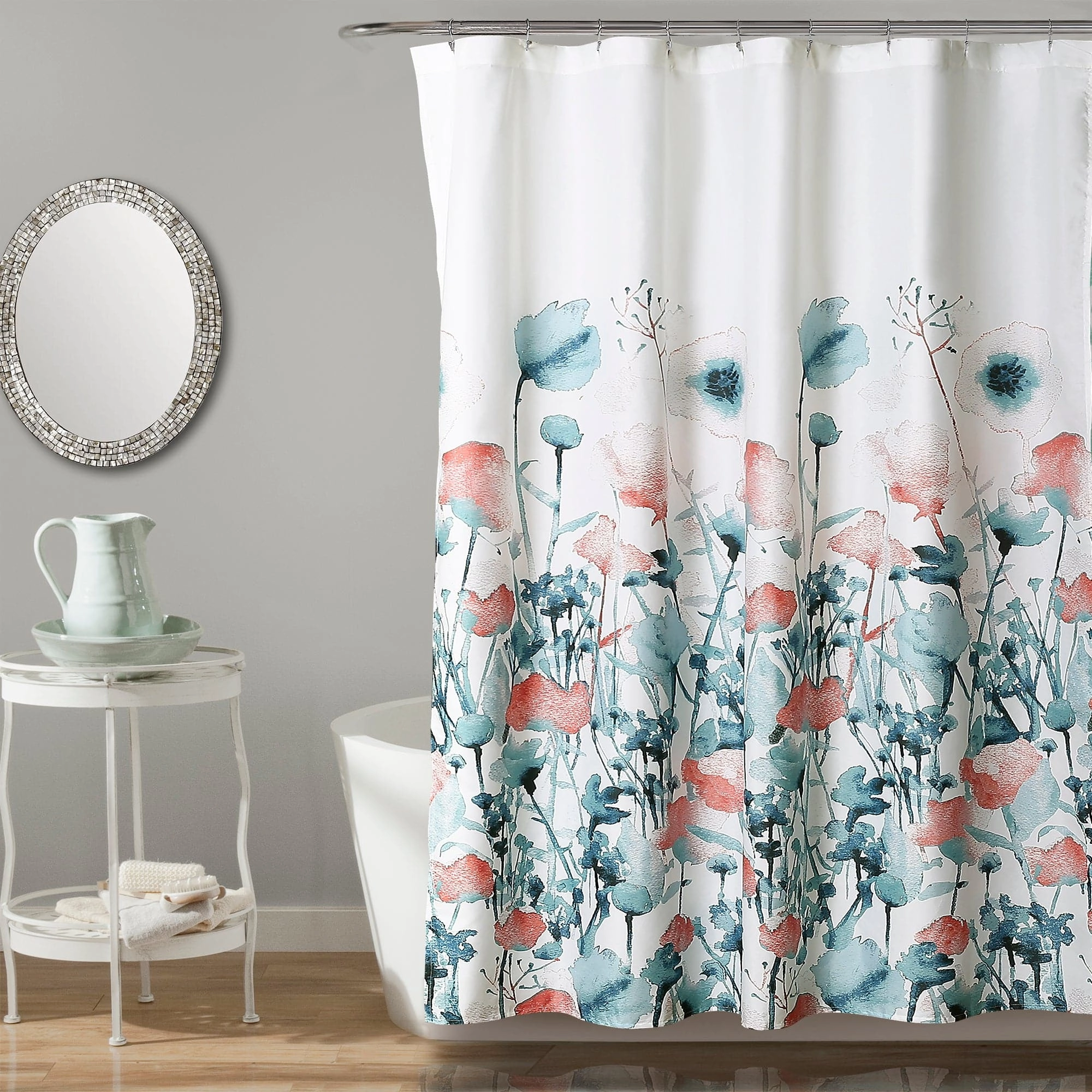 Zuri Flora Shower Curtain shower curtain,bath curtain,bathroom decor